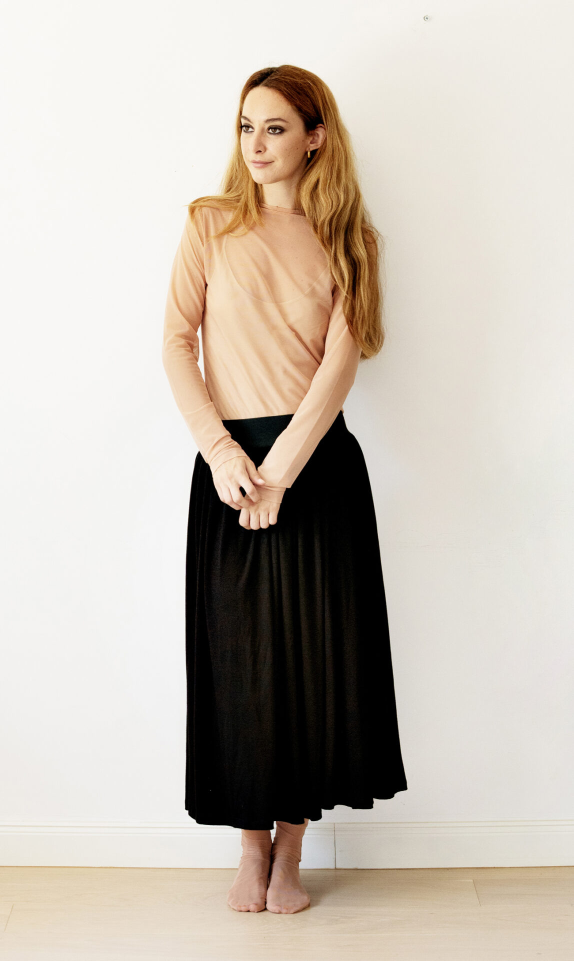 T-shirt girocollo in tulle
