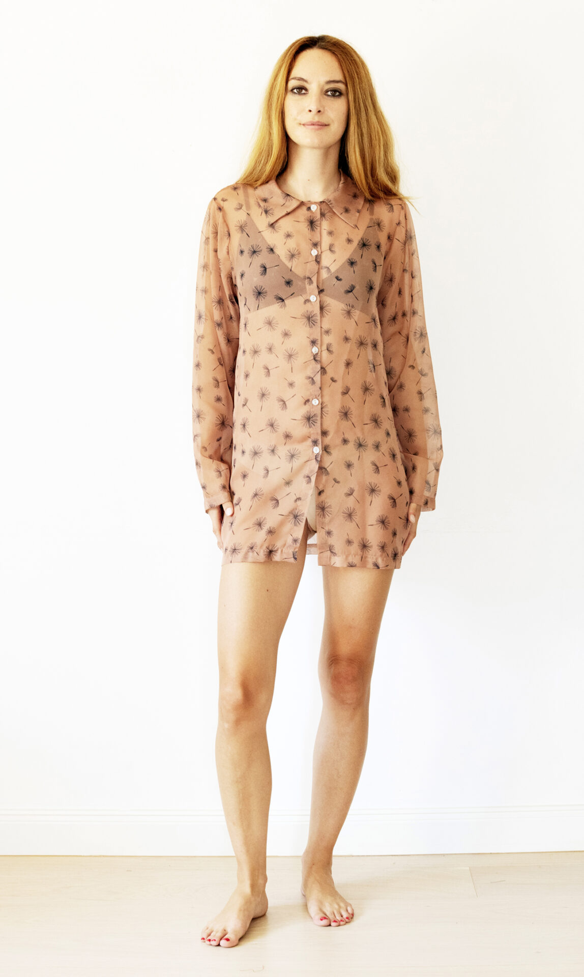 Camicia dritta in voile